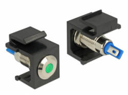 Delock Keystone 6 V-os, lapos, LED zöld, fekete (86463) - aqua