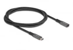 Delock USB 10 Gbps bővítő kábel USB Type-C apa - anya PD 3.0 100 W 1 m szürke fém (80022)