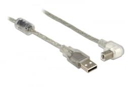 Delock USB 2.0-s kábel A-típusú dugó > USB 2.0 B-típusú dugó derékszögű 0, 5 m áttetsző (84811) - aqua