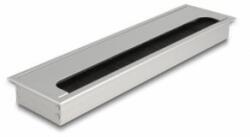 Delock Kábel tömítő/rendező asztalba szerelt változathoz kefével 300 x 80 x 28 mm méretű, ezüst (66863) (66863)