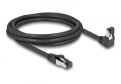 Delock RJ45 hálózati kábel Cat. 8.1 S/FTP 90 fokban lefelé hajló / egyenes 2 m fekete (80446)