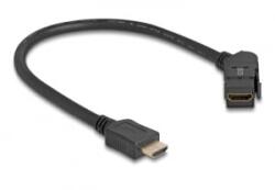 Delock HDMI panel tartó anya 45 -ban hajlított HDMI apa 30 cm kábellel 8K 60 Hz fekete (67157) (67157)