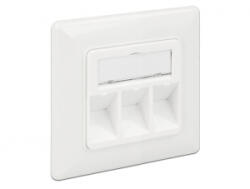 Delock Keystone 3-portos fali kimeneti nyílás, kompakt (86194) - aqua
