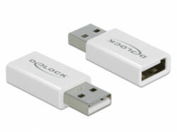 Delock USB 2.0 Adapter - A-típusú apa csatlakozó - A-típusú anya csatlakozó adat blokkoló (66530) - aqua