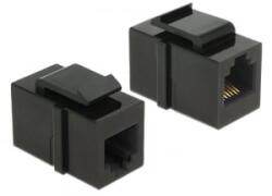 Delock Keystone modul RJ12 anya > RJ12 anya Cat. 3 fekete (86390)