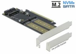 Delock PCI Express x16 Kártya - 1 x M. 2 B-kulcs + 1 x NVMe M. 2 M-kulcs + 1 x mSATA - alacsony profil (90486) (90486)