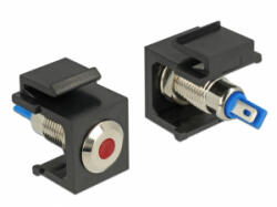 Delock Keystone 6 V-os, lapos, LED piros, fekete (86464) - aqua