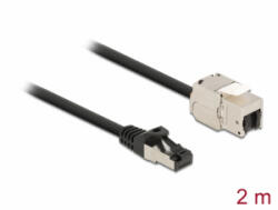 Delock Kábel RJ45 apa - Keystone modul RJ45 anya Cat. 6A, 2 m hosszú, fekete (87028) - aqua