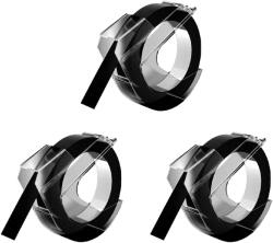 AIMO Set 3 etichete embosabile 3D compatibile DYMO Omega 9 mm negru pentru organizare acasa si identificare generala 520109 (A847730P3)