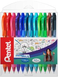 Pentel EnergelX 0, 7mm-es görgőkészlet mechanikával, 12 színben (PEBLN107-12)