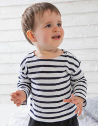 BabyBugz Bébi hosszú ujjú póló BabyBugz Baby Breton Top 18-24, Fehér/Sötétkék (navy)