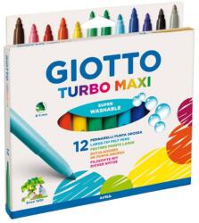 GIOTTO Carioca lavabila, varf 5mm, 12 culori/blister, GIOTTO Turbo Maxi (GT-000076200)