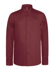 Kariban Férfi ing Kariban KA515 Men'S Long-Sleeved Mandarin Collar Shirt -XL, Wine