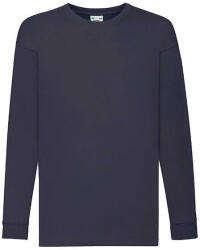 Fruit of the Loom Gyerek póló Hosszú ujjú Fruit of the Loom Valueweight Long Sleeve T Kids - 140 (9-11), Mély sötétkék (navy)