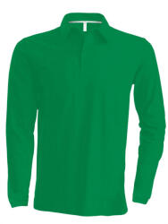Kariban Férfi galléros póló Kariban KA243 Men'S Long-Sleeved polo Shirt -2XL, Kelly Green