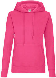 Fruit of the Loom Női Pulóver Kapucnis Hosszú ujjú Fruit of the Loom Classic Hooded Sweat Lady-Fit - L, Fuchsia