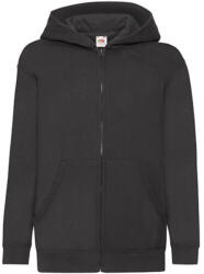 Fruit of the Loom Gyerek Pulóver Kapucnis Hosszú ujjú Fruit of the Loom Classic Hooded Sweat Jacket Kids - 140 (9-11), Fekete