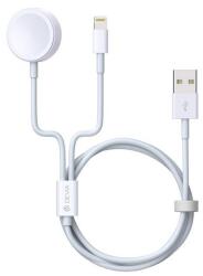DEVIA SMART Charging Cable 2in1 (USB - lightning, încărcător Apple Watch, wireless, încărcător rapid PD, 120cm) WHITE EA199 (ST394690)
