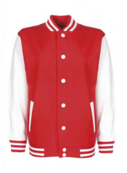 FDM Gyerek Kabát Hosszú ujjú FDM Junior Varsity Jacket -3-4 (104), Tűzpiros/Fehér