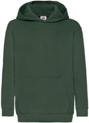 Fruit of the Loom Gyerek Pulóver Kapucnis Hosszú ujjú Fruit of the Loom Classic Hooded Sweat Kids - 140 (9-11), Sötétzöld
