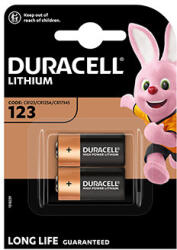 Lítium elemek, CR123A, CR23, DL123A, CR123A, Duracell, buborékcsomagolás, 2 db, 42452