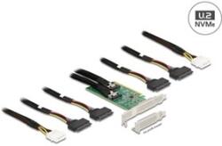 Delock PCI Express 4.0 x16 kártya - 4 x SFF-8639 NVMe - elágazás - alacsony profilú formatényező (90077) - bluechip