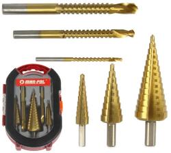 MAR-POL lépcsős fúró és maró fúrószár készlet HSS 6 db M22295 (M22295)