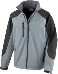 RESULT Férfi Ice Fell kapucnis Softshell lélegző vízálló kabát (345 GSM) XS fekete|szürke