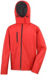 RESULT Core Mens Lite kapucnis Softshell kabát 2XL fekete|vörös