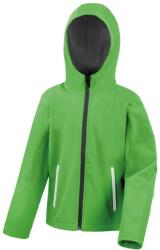 Result Core Kids Unisex Junior Junior kapucnis softshell kabát 5 - 6 EVES fehér|fekete|zöld