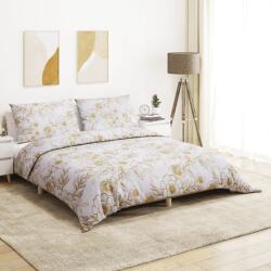 vidaXL fehér és barna ágyneműhuzat-garnitúra 260x240 cm pamut (136408)