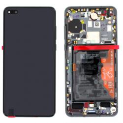 Huawei P40 (2020), P40 DualSim LCD Kijelző+Érintőüveg+Előlap Keret+Akkumulátor, Fekete (02353MFA) Gyári, Service Pack