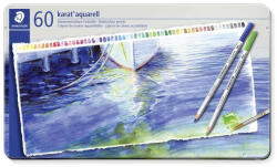 STAEDTLER Akvarell ceruza készlet, hatszögletű, fém doboz, STAEDTLER " Karat® aquarell 125" , 60 különböző szín (COTS125M60)