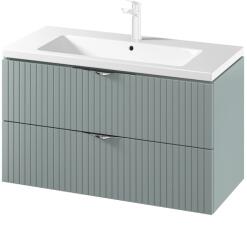 Cersanit Set dulap baie suspendat 2 sertare lavoar inclus, 100 cm, culoare fiord mat, MDF, Cersanit Tirso (S801-546)