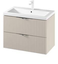 Cersanit Set dulap baie suspendat 2 sertare lavoar inclus, 80 cm, casmir mat, MDF, Cersanit Tirso (S801-543) - foglia