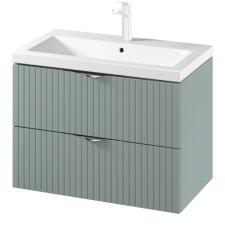 Cersanit Set dulap baie suspendat 2 sertare lavoar inclus, 80 cm, culoare fiord mat, MDF, Cersanit Tirso (S801-540)