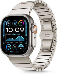 Apple Watch 4-6, SE, SE (2022) (42 / 44 mm) / Watch 7-9 (45 mm) / Watch 10 (46 mm) / Watch Ultra 1-2 (49 mm), fém pótszíj, TP LinkBand, titánium