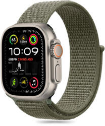 Apple Watch 4-6, SE, SE (2022) (42 / 44 mm) / Watch 7-9 (45 mm) / Watch 10 (46 mm) / Watch Ultra 1-2 (49 mm), textíl pótszíj, nylon, állítható, légáteresztő, TP Nylon, zöld