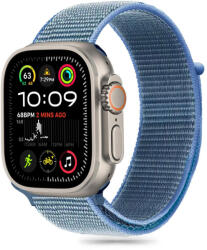Apple Watch 4-6, SE, SE (2022) (38 / 40 mm) / Watch 7-9 (41 mm) / Watch 10 (42 mm), textíl pótszíj, nylon, állítható, légáteresztő, TP Nylon, kék