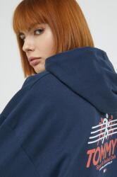 Tommy Hilfiger pamut melegítőfelső sötétkék, női, nyomott mintás - sötétkék L - answear - 27 990 Ft