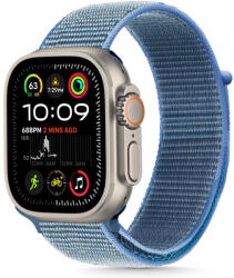 Apple Watch 4-6, SE, SE (2022) (42 / 44 mm) / Watch 7-9 (45 mm) / Watch 10 (46 mm) / Watch Ultra 1-2 (49 mm), textíl pótszíj, nylon, állítható, légáteresztő, TP Nylon, kék