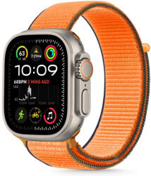 Apple Watch 4-6, SE, SE (2022) (42 / 44 mm) / Watch 7-9 (45 mm) / Watch 10 (46 mm) / Watch Ultra 1-2 (49 mm), textíl pótszíj, nylon, állítható, légáteresztő, TP Nylon, narancssárga