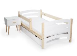  Pat pentru copii MELA 80 x 160 cm, alb-pin Saltele: Matrace EASYSOFT 10 cm, Somiera pat: Cu lamele curbate