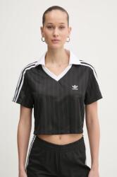 Adidas t-shirt V-NECK POLO női, fekete, JD2606 - fekete L