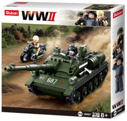 Sluban Army WWII - SU-85 páncélvadász építőjáték készlet (M38-B0687)