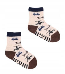 Yo! club ABS csúszásgátlós zokni (27-30) - beige/sötétkék járművek