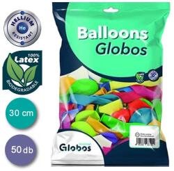 Gömb lufi 30 cm többféle szín vegyesen csomagolva 50 db (M006003)