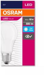 OSRAM LED izzó, E27, gömb, A60, 8, 5W, 806lm, 4000K (HF), OSRAM Value (OLEDE2703) - pencart