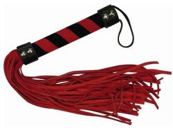 Bad Kitty - Velúrbőr korbács (vörös) - lolipop