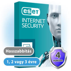 ESET Internet Security (4 gépre, 1 évre) online vírusirtó szoftver (eset_internet_security_4pc_hosszabbitas)